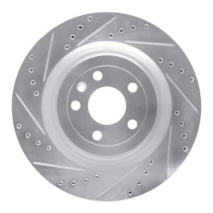 Ford Police Interceptor Utility Brake Rotor (1) - Front Left - R1 Concepts - Drilled & Slotted - Silver - `13-`19 Ford Police Interceptor Utility Brake Rotor (1) - Front Left - R1 Concepts - Drilled & Slotted - Silver - `13-`19